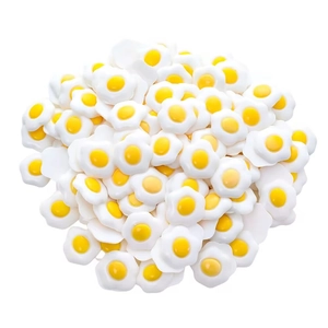 Bulk resin fried egg charms with white whites and yellow yolks for DIY phone case crafts