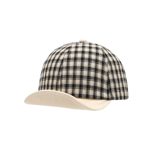 Gorra de bebé estilo británico a cuadros con visera beige para protección solar