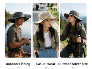 Outdoor sun hat in camo and khaki colors for fishing, hiking, and daily wear