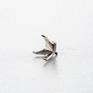 Single F136 titanium silver zirconia stud base with threaded bottom for DIY jewelry