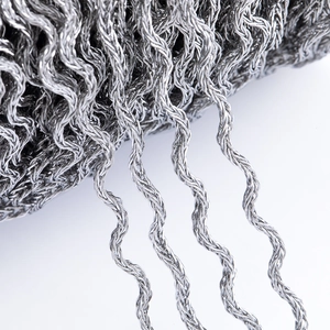 Polished silver stainless steel 1.2mm wave foxtail chain for DIY jewelry making