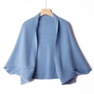 100 Percent Wool Knitted Shawl Wrap For Women Winter Warm Soft Pashmina Solid Color Elegant Open Front Cardigan Cape Scarf