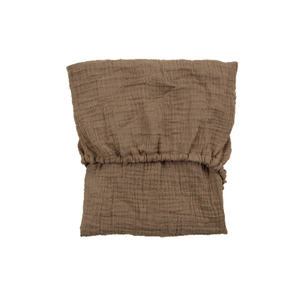 Brown muslin cotton fitted sheet for baby cradle with elastic texture and soft fabric