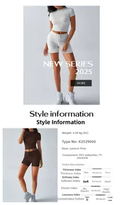 Détails de l'ensemble de yoga en polyester avec short à taille haute et cordon