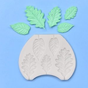 Leaf shaped silicone mold for DIY baking and crafts with five distinct textures