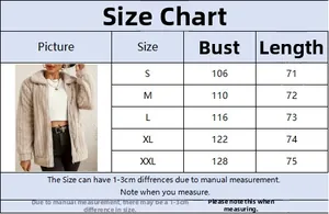 Size chart for women's double-sided fleece jacket showing bust and length measurements