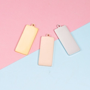 Rectangle Pendants Blank 304 Stainless Steel Mirror Polished Geometric DIY Jewelry Making Charms Tags Accessories