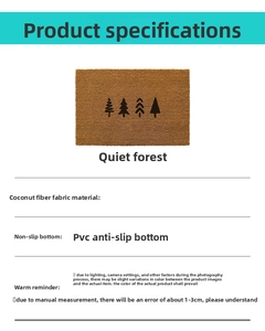 Detailed view of natural coir fiber texture and non-slip PVC backing of the doormat