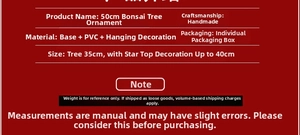 Detailed specifications for 40cm handmade mini Christmas tree with PVC and base