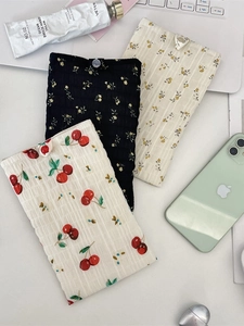 Set di 3 borse per telefono in chiffon floreale con trama a nido d'ape e fibbia