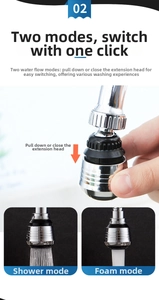 Universal faucet aerator extender with dual modes switching between shower and foam flow