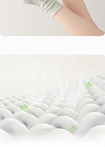 Detail of breathable mesh fabric showing 100,000+ ventilation pores on thin silk socks
