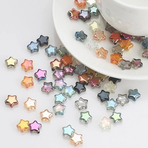 Mix of 8mm colorful star shaped glass crystal beads for DIY jewelry making and crafts
