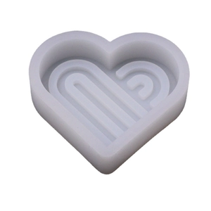 Arch heart silicone candle mold with rainbow stripes for DIY resin and handmade crafts