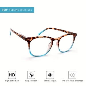 Blaulichtfilter Lesebrille fuer Damen mit stilvollem Schildpatt und blauen Farbverlauf.