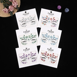 Face Rhinestone Stickers Acrylic Glitter Eye Body Gems Self Adhesive For Festival Party Rave Makeup Decor