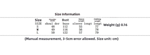 Size chart for jacquard loose shirt and pants set with detailed measurements in cm
