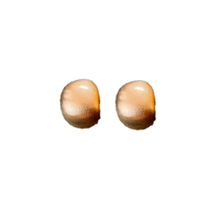 Boucles d'oreilles puces hémisphères dorées brossées avec une finition métal mat chic