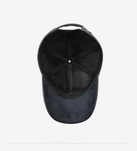 Detail view of the warm fleece lining and adjustable metal buckle on this winter baseball cap