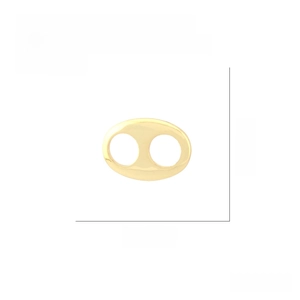 Detailed view of gold plated pig nose jewelry pendant with 14mm by 10mm dimensions