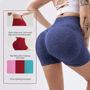 Short de yoga taille haute avec contrôle du ventre et effet push-up en trois couleurs