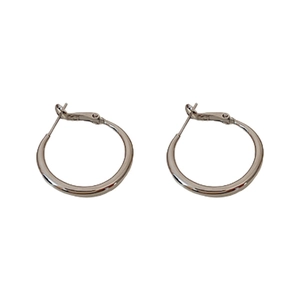 Pendientes de aro circulares plateados minimalistas de estilo coreano para mujer