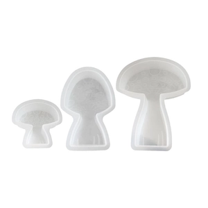 Set di tre stampi in silicone a forma di fungo per candele fai-da-te e resina