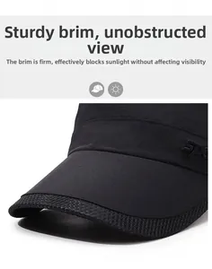 Detail of a black quick-dry military cap showing the structured brim and SP embroidery