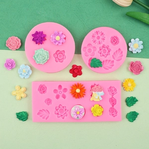 Detaillierte rosa Silikonformen für DIY-Blumenfondant-Kuchendeko und Tonkunst