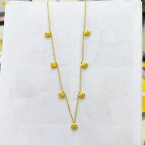 Golden titanium steel necklace with seven delicate geometric seashell pendants for women