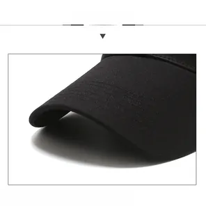 Detail view of the black cotton baseball cap showing a durable curved reinforced brim