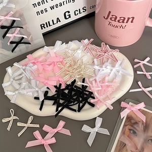 DIY colorful mini satin ribbon bows for k-pop card decoration and scrapbooking