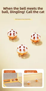 Three-piece set of two-tone hollow cat bell balls for scratcher tracks and interactive play