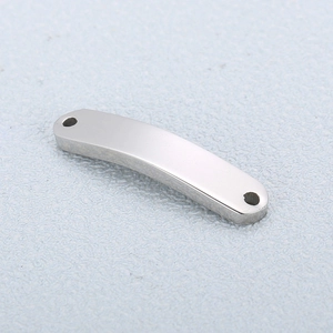 Stainless Steel Curved Bar Bracelet Connector DIY Jewelry Making Findings Metal Stamping Tag Polished Silver Color Minimalist