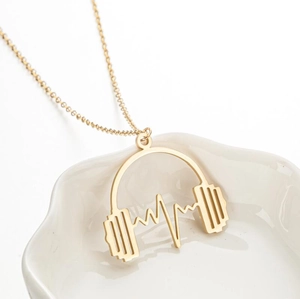 Collier Pendentif Casque En Acier Inoxydable Thème Musique Rythme Cardiaque Hip Hop Bijoux Pour Hommes Et Femmes