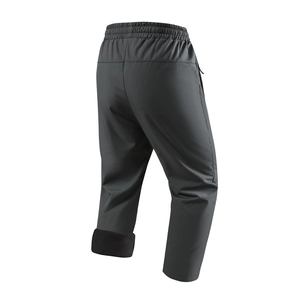 Dunkelgraue Thermo-Fleecehose für Herren mit elastischem Bund und warmem Futter