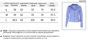 Tabella taglie dettagliata per camicia a righe slim fit con misure di busto, vita e maniche