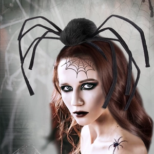 Halloween Spider Headband Plush Velvet Large Bendable Legs Gothic Party Costume Accessories For Women Girls