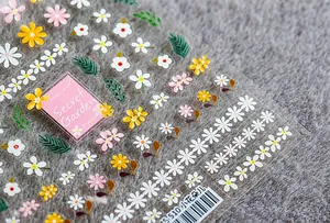 Autocollants 5D détaillés de fleurs Secret Garden avec motifs de marguerites colorées