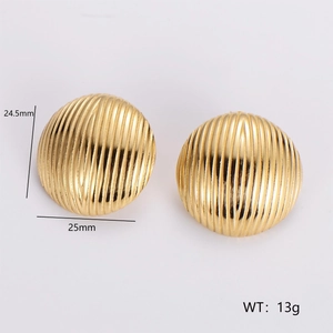 Detail of 18k gold plated vintage textured earrings showing 25mm diameter and 13g weight