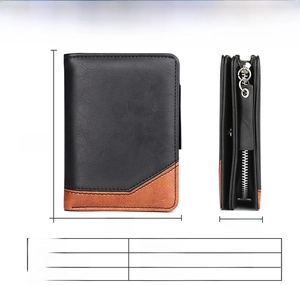 Detailed size specifications and basic parameters for this vintage men's PU leather wallet