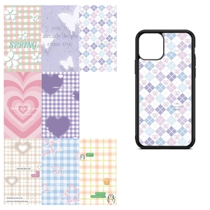 Set of 8 waterproof phone back stickers featuring butterfly and heart patterns