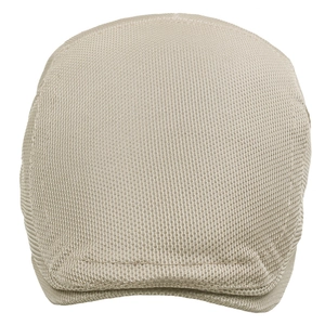 Breathable beige mesh beret for outdoor sun protection with adjustable peak