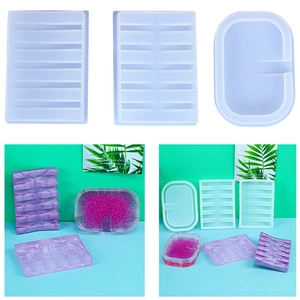 Silicone Soap Dish Mold For DIY Resin Casting Bathroom Storage Tray Epoxy Crafting Geometric Shapes