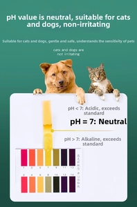 PH test showing neutral PH 7 balance on pet eye wipes for safe dog and cat skin care