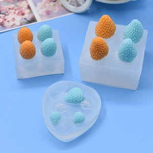 Mini strawberry silicone mold for realistic berry fondant and chocolate cake decoration