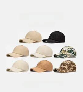 Detailed grid of breathable straw baseball caps in beige, khaki, and camouflage colors
