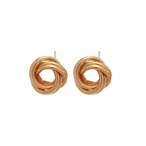 Boucles d'oreilles pendantes rondes évidées en métal doré au design minimaliste chic