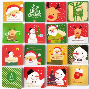 Set of 24 mini Christmas greeting cards with gold-stamped envelopes and holiday designs