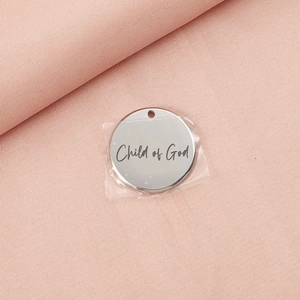 Round Disc Pendant 304 Stainless Steel Engraved Religious Quotes For DIY Jewelry Making Polished Finish